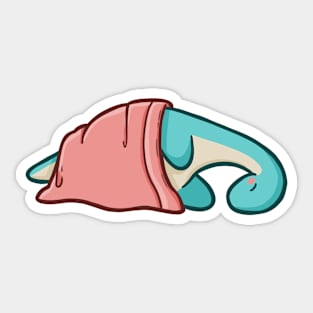 Tired cute long neck dino, dinosaur Sticker